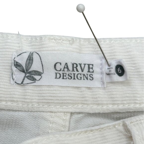 Carve Designs Corduroy Cutoff Shorts 4" White Womens Size 6 - Picture 3 of 7